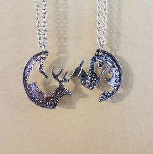 Coin pendant matching buck and doe heads necklace